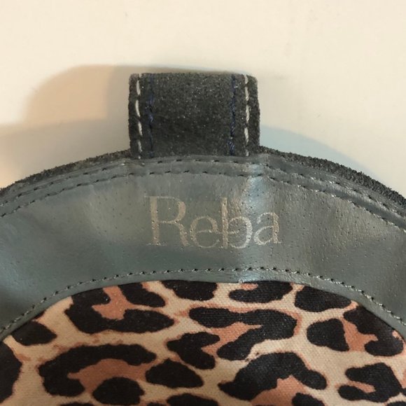 Reba Leather Cowboy Boots Gray Suede Animal Print Lining Almond Shape Toe SZ 7 - Picture 9 of 9